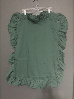 JC Penney Forrest Hunter Green Standard Pillow Shams 2 Preppy Ruffled Ruffles